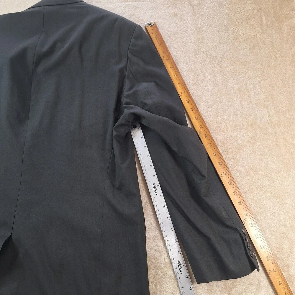 Lauren Ralph Lauren 2 Piece Suit Mens 46L Charcoal Pleated Pants Made Canada